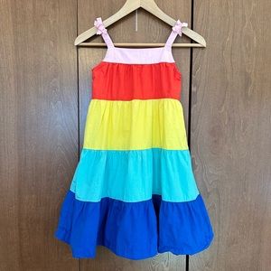 Hannah Andersson Colorblock Rainbow Tiered Dress - Size 6-7 Youth/Girls